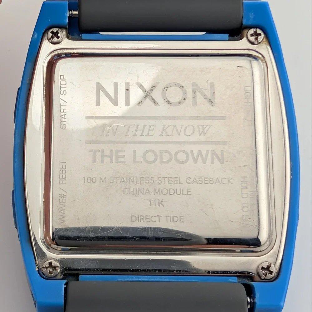 Nixon The Lodown Digital Tide Watch Blue 41mm Surf Aftermarket Rubber Strap
